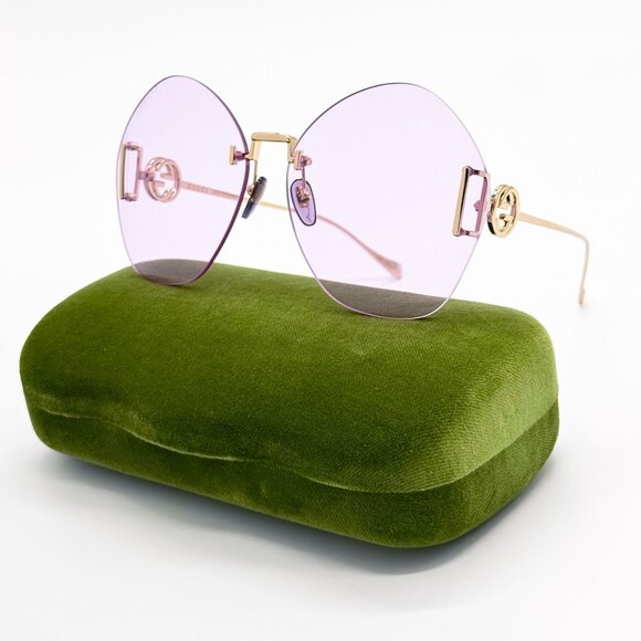 NEW GUCCI SUNGLASSES GG1203S 001 GOLD WOMEN EYEWEAR GUCCI main image 8
